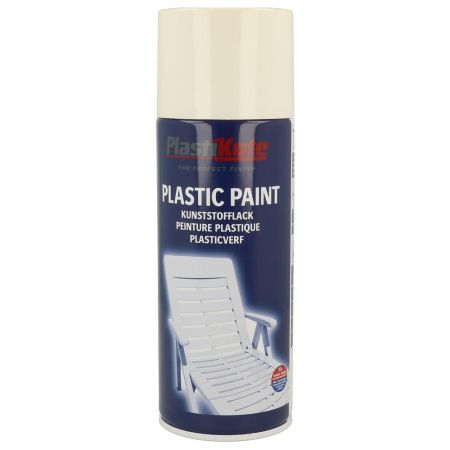 Plastikote Plastic Spray Paint White Gloss 400ml