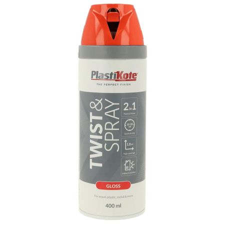 Plastikote Gloss Twist & Spray Orange Paint 400ml
