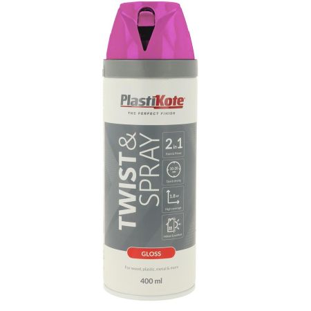 Plastikote Gloss Twist & Spray Pink Burst Paint 400ml