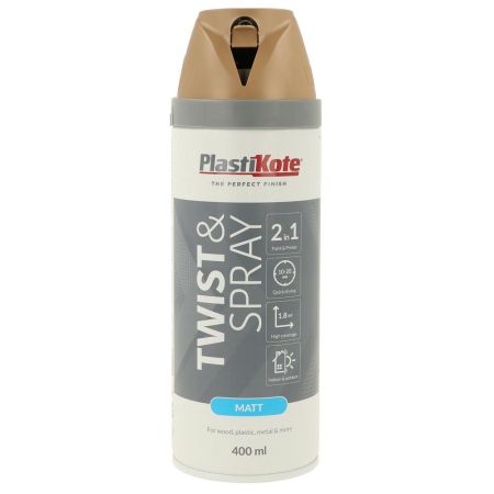 Plastikote Satin Twist & Spray Grey Beige Paint 400ml