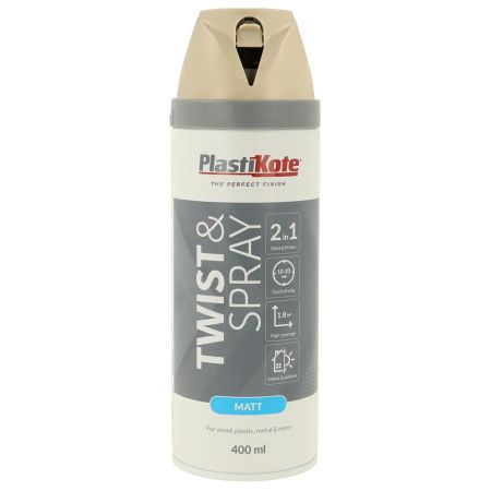 Plastikote Matt Twist & Spray French Grey Paint 400ml