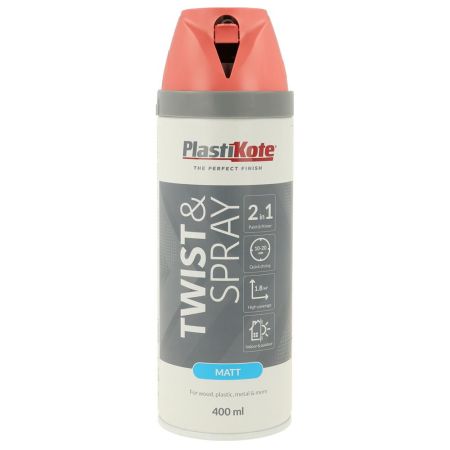 Plastikote Matt Twist & Spray Dusty Coral Paint 400ml