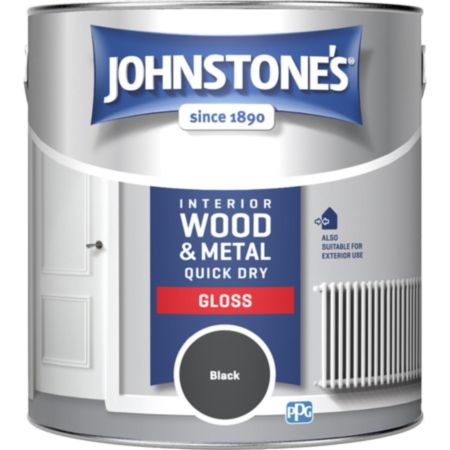 Johnstone's Quick Dry Gloss Paint Black 2.5L