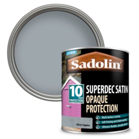 Sadolin Superdec Satin Paint Silver Coppice 1L