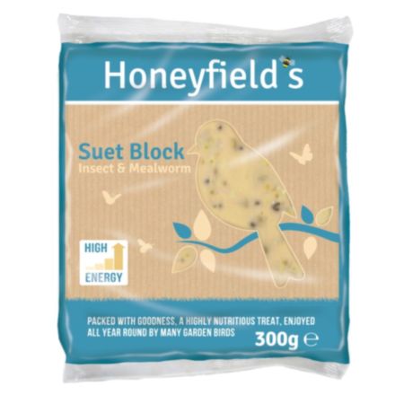 Honeyfield's Suet Block with Insect & Mealworm (300g)