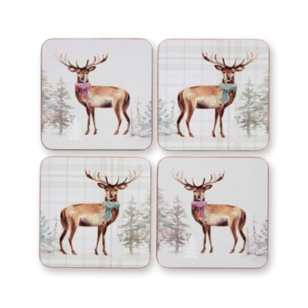 Cooksmart® Christmas Stag - Set of 4 Coasters