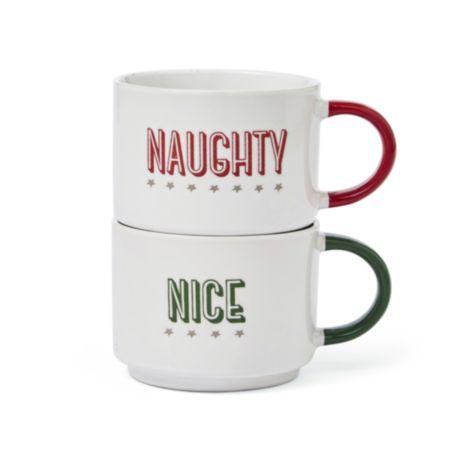 Cooksmart®  Naughty & Nice Stacking Mugs (Set of 2)