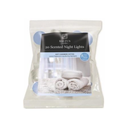 Baltus Tealight Night Light Candles - 20 Pack - Cashmere Cotton