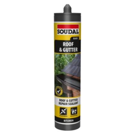 Soudal Roof & Gutter Repair Bitumen Sealant (290ml) - Black