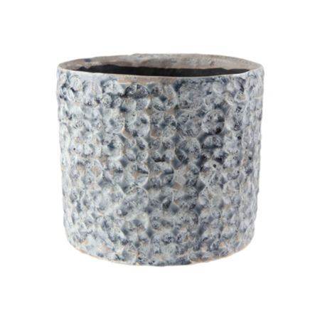 Ivyline Terni Ceramic Denim Planter - H 11 x W 10.5 x D 10.5cm