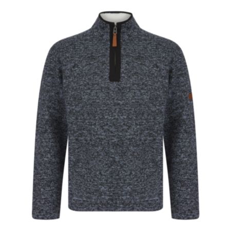 Northern Expo Sanak Mens Bonded Zip Neck Jumper - Charcoal/Blue