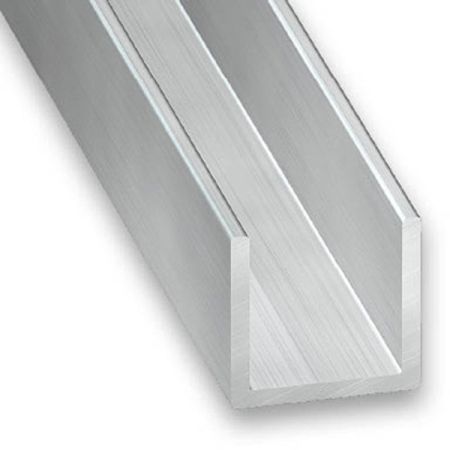 Raw Aluminium U Shape 10 x 13 x 10 x 1.5 x 1m