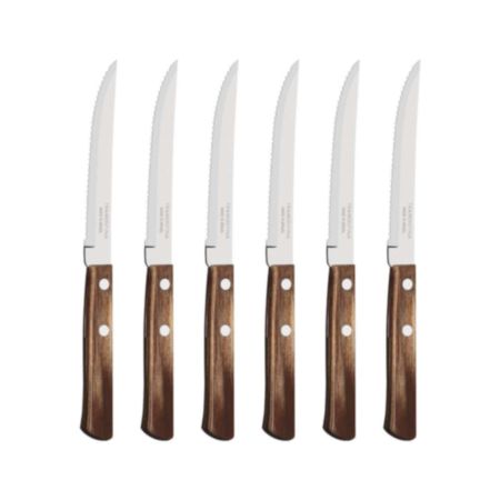 Tramontina 6 Piece Wooden Handle Steak Knives Set