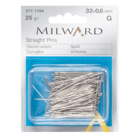 Milward Straight Pins | Silver - 32 x 0.6mm (25g)