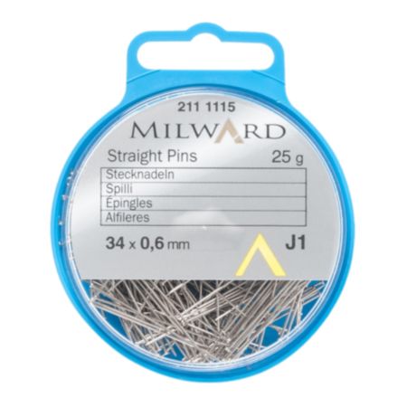 Milward Straight Pins | Silver - 34 x 0.6mm (25g)