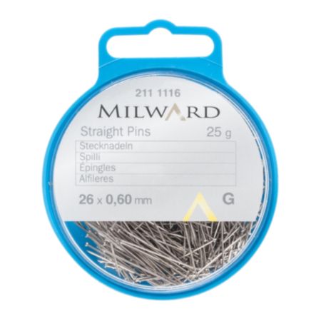 Milward Straight Pins | Silver - 26 x 0.6mm (25g)