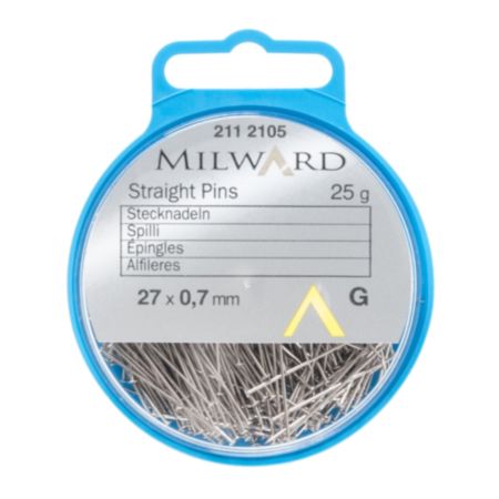 Milward Straight Pins | Silver - 27 x 0.7mm (25g)