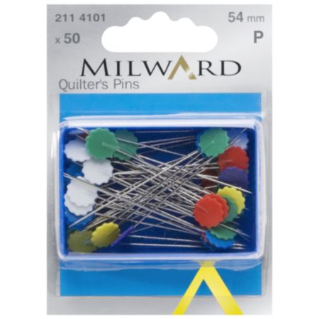 Milward Straight Quilters Pins | 54mm - Assorted (50 Pieces)