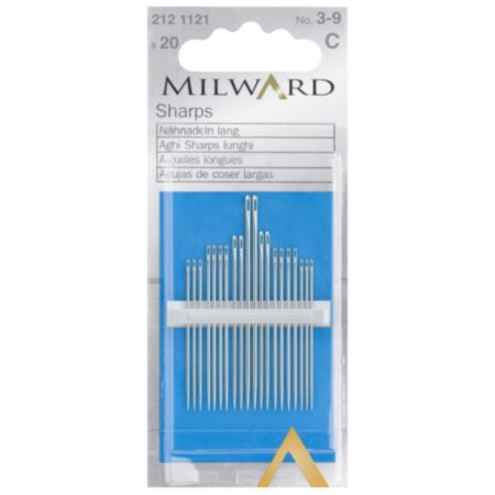 Milward Sharps Hand Sewing Needles - No. 3-9 (20 Pieces)