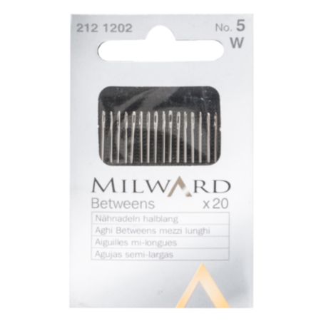 Milward Betweens Hand Sewing Quilting Needles - No. 5 (20 Pieces)