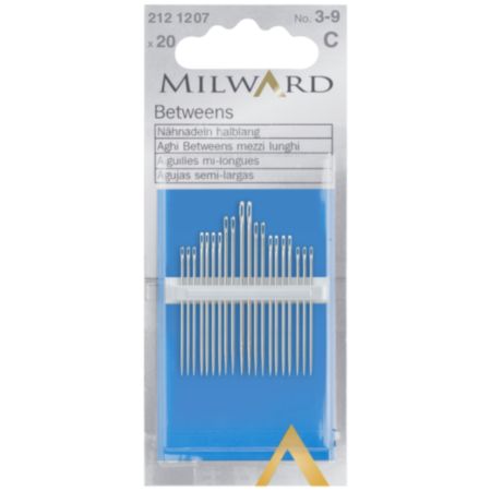 Milward Betweens Hand Sewing Quilting Needles - No. 3-9 (20 Pieces)