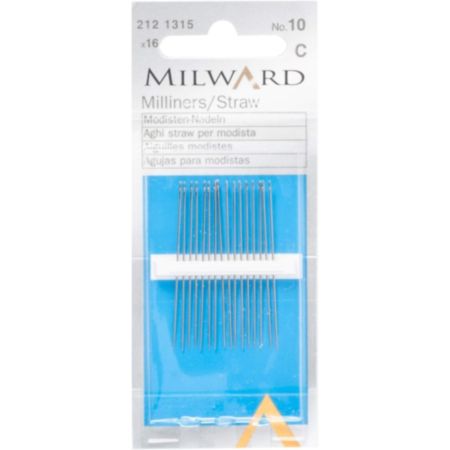Milward Hand Sewing Needles | Milliners/Straw - No. 10 (16 Pieces)
