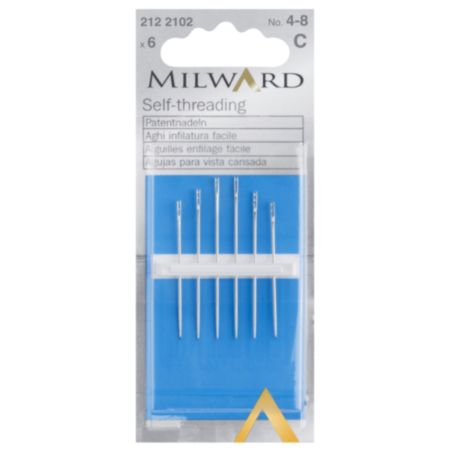 Milward Hand Sewing Self-Threading Needles - No. 4-8 (6 Pieces)