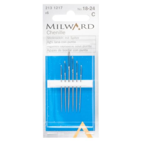 Milward Hand Sewing Chenille Needles - No.18-24 (6 Pieces)
