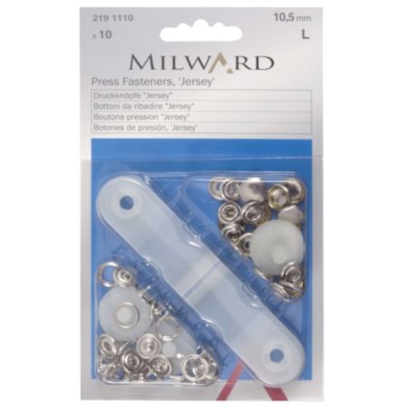 Milward Fashion Solid Top Snap Fasteners | Silver - 10.5mm (10 Pieces)