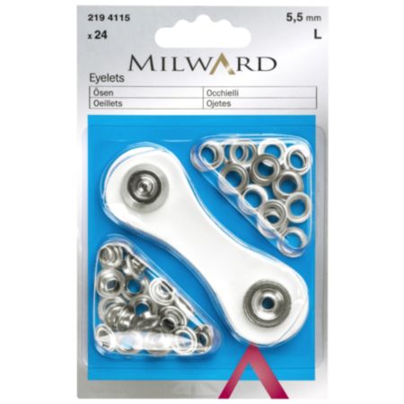 Milward Brass Eyelets | Silver - 5.5mm (24 Pieces)