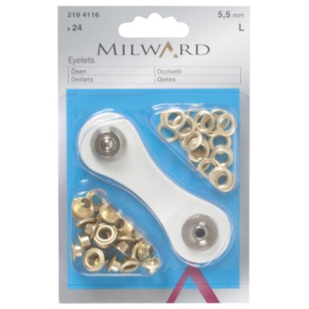 Milward Brass Eyelets | Gold - 5.5mm (24 Pieces)