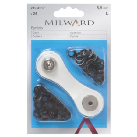 Milward Brass Eyelets | Black Oxidised - 5.5mm (24 Pieces)