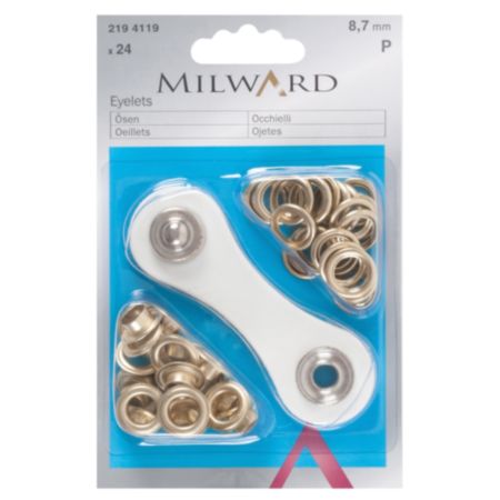 Milward Brass Eyelets | Gold - 8.7mm (24 Pieces)