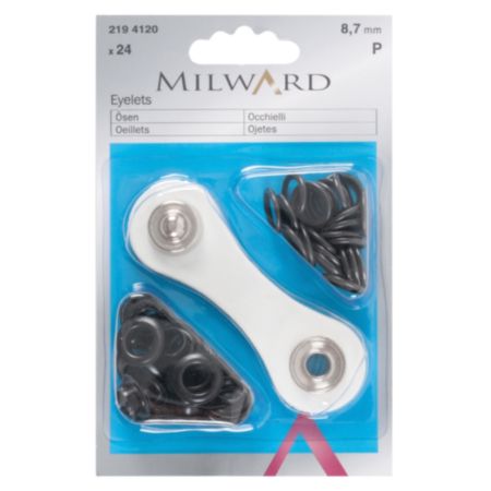 Milward Brass Eyelets | Black Oxidised - 8.7mm (24 Pieces)