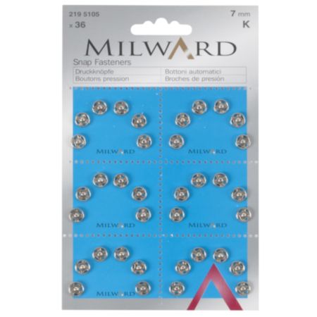 Milward Snap Fasteners | Silver - 7mm (36 Pieces)