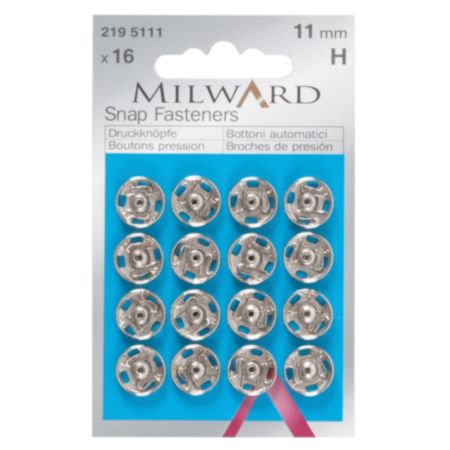Milward Snap Fasteners | Silver - 11mm (16 Pieces)