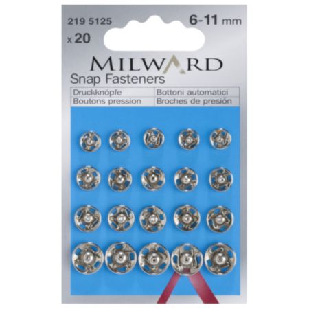 Milward Snap Fasteners | Silver - 6-11mm (20 Pieces)