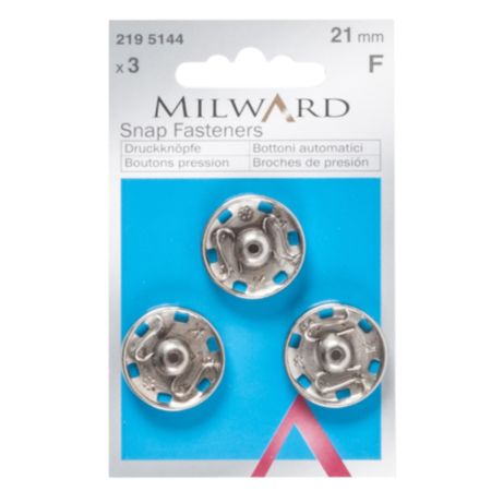 Milward Snap Fasteners | Silver - 21mm (3 Pieces)