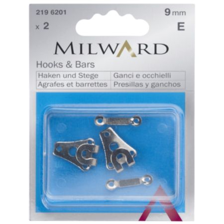 Milward Steel Hooks & Bars | Silver - 9mm (2 Pieces)