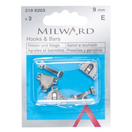 Milward Steel Hooks & Bars | Silver - 9mm (3 Pieces)