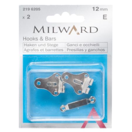 Milward Steel Hooks & Bars | Silver - 12mm (2 Pieces)