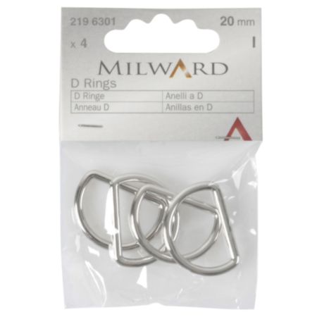 Milward D Rings | Silver - 20mm (4 Pieces)