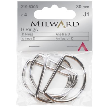 Milward D Rings | Silver - 30mm (4 Pieces)