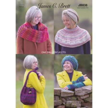 James C Brett |JB838 Ladies Winter Accessories Marble Chunky Pattern