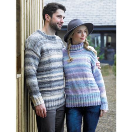 James C Brett | JB369 Men & Ladies Jumpers Marble Chunky Pattern