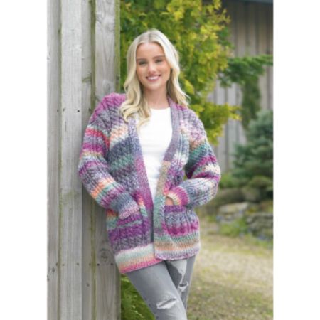 James C Brett | JB842 Ladies Cardigan Marble Chunky Pattern