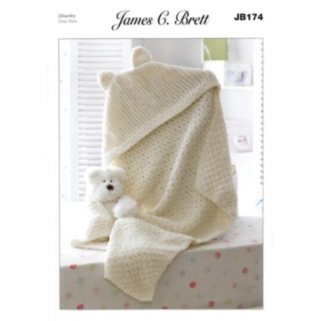 James C Brett | JB174 Hooded Blanket Flutterby Chunky Knit Pattern