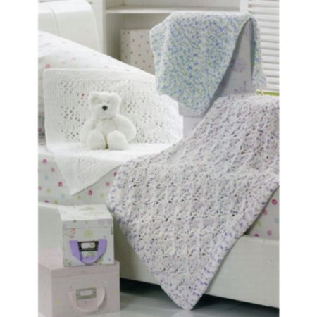 James C Brett | JB197 Blankets (3 Designs) Flutterby Chunky Knit Pattern