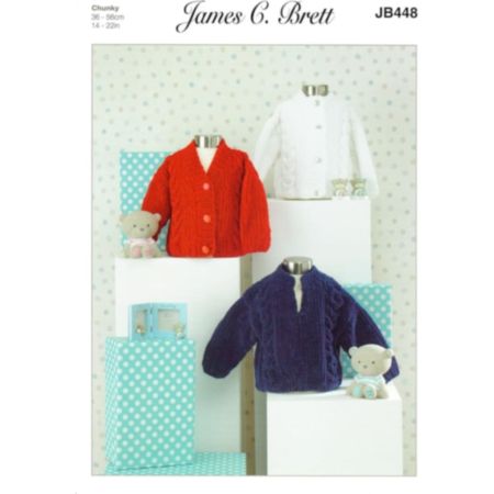 James C Brett | JB448 Childrens Cardigans & Jumper Flutterby Chunky Knit Pattern