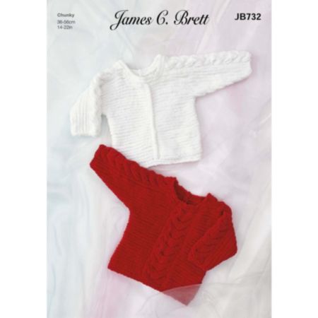 James C Brett | JB732 Childrens Cable Jumpers Flutterby Chunky Knit Pattern